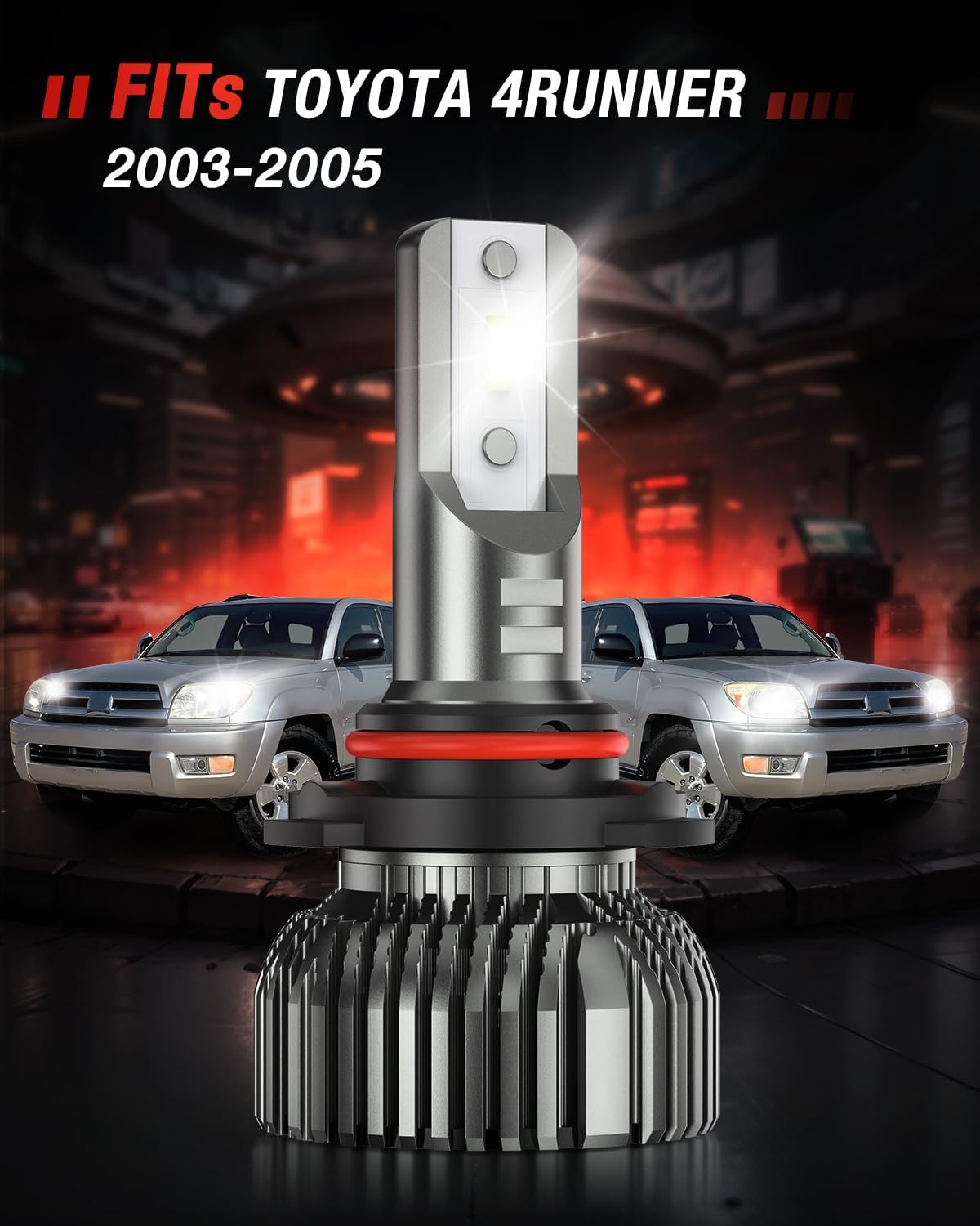 2003-2005 Toyota 4Runner 9005 9006 LED Headlight Bulbs Nilight