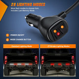 48 Inch Truck Tailgate Strobe Light Strip Tail Emergency Bar Rear Window Warning Lamp Ultra-Bright Double Row 288 LED for Pickup Trailers Construction Vehicles Car SUV, Red White