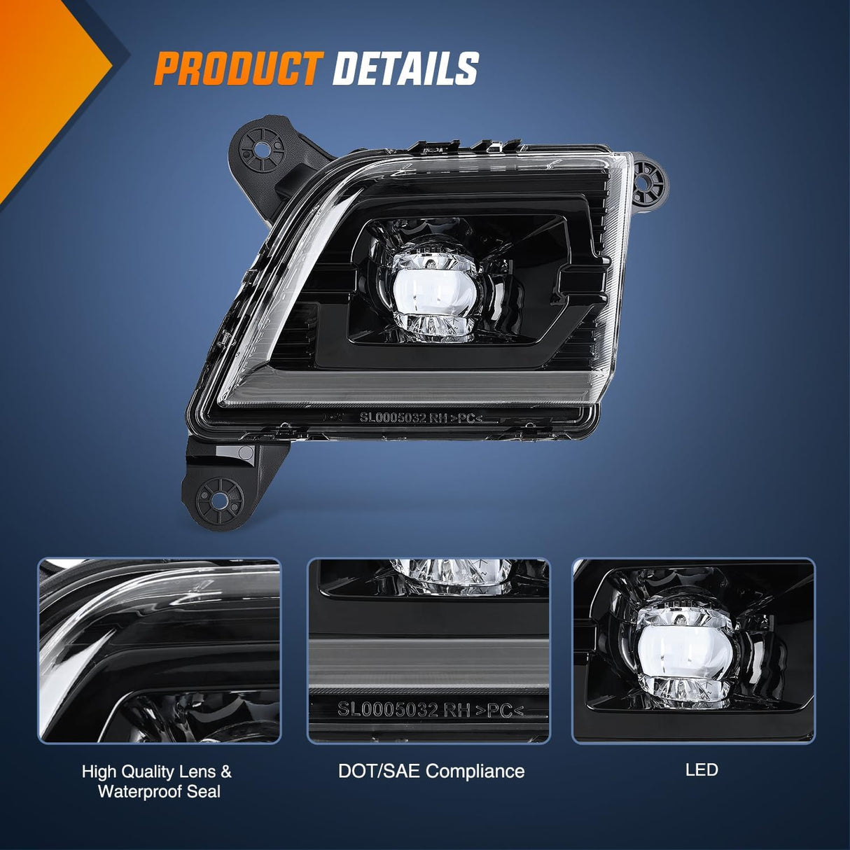 Fog Light Assembly Compatible with 2019 2020 2021 2022 2023 Chevrolet Silverado 1500 2020-2023 Chevy Silverado 2500HD 3500HD Smoke Lens Driver and Passenger Side