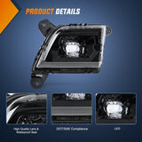 Fog Light Assembly Compatible with 2019 2020 2021 2022 2023 Chevrolet Silverado 1500 2020-2023 Chevy Silverado 2500HD 3500HD Smoke Lens Driver and Passenger Side