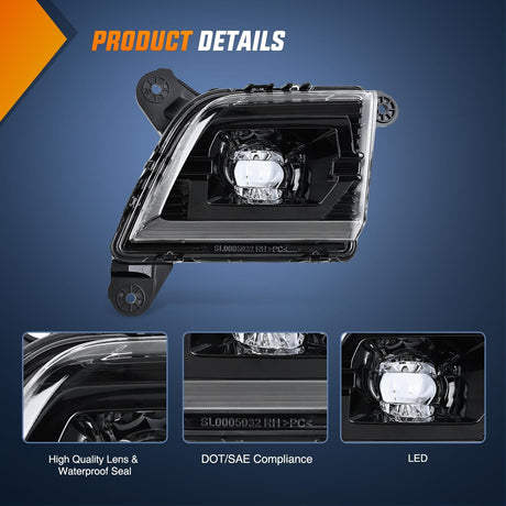 Fog Light Assembly Compatible with 2019 2020 2021 2022 2023 Chevrolet Silverado 1500 2020-2023 Chevy Silverado 2500HD 3500HD Smoke Lens Driver and Passenger Side