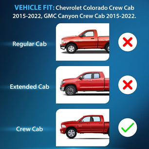 2015-2022 Chevy Colorado Crew Cab GMC Canyon Crew Cab Rain Guards Acrylic 4Pcs Nilight