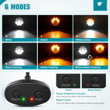 Led Offroad Lights 2PCS 4Inch 9LED Spot Amber White Strobe 6 Modes | Round Driving Light Memory Function with 16AWG Wiring Harness Kit for Truck Pickup SUV ATV UTV Motorcycle 4x4 Car