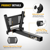 Dual Hitch Mount Flagpole Holder fits 2 Inch Receivers | Heavy Duty Metal Mount Kit Compatible with 0.87 to 1.38 Inch Diameter Flag Tube for Trucks SUV RV Pickup Camper Trailer Jeep