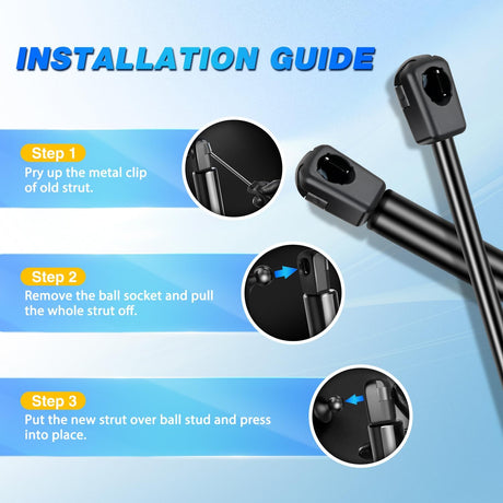 Rear Hatch Struts 6262 for 2002-2006 Cadillac Escalade, Tailgate Lift Supports Rear Door Shocks 24 Inch for 2000-2004 Chevy Suburban Tahoe, 2000-2004 GMC Yukon, 2PCS Set Rod