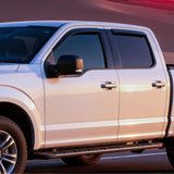 Rain Guards for 2015-2025 Ford F150 SuperCrew | For 2017-2025 Ford Raptor Crew Cab, 2017-2025 Ford F250 F350 F450 F550 Super Duty Crew Cab, Outside Mount Window Visor, 4PCS