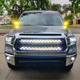 Ditch Light Brackets Hood Hinges Mount Bracket Kit for Auxiliary Offroad LED Pods Work Lighting Compatible with Toyota Tundra 2014 2015 2016 2017 2018 2019 2020 2021