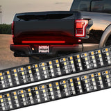 Truck Tailgate Light Strip 48 Inch Quad Row 528 LED Strip with Red Running Brake Lights White Reverse Lamp Amber Turn Signals Lights