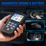 YM319 Professional OBD2 Scanner Car Diagnostic Tool - 2.4 Inch IPS Full-View Color Screen Code Reader - Live Data Graphing, Battery Test for All 1996 & Newer Cars