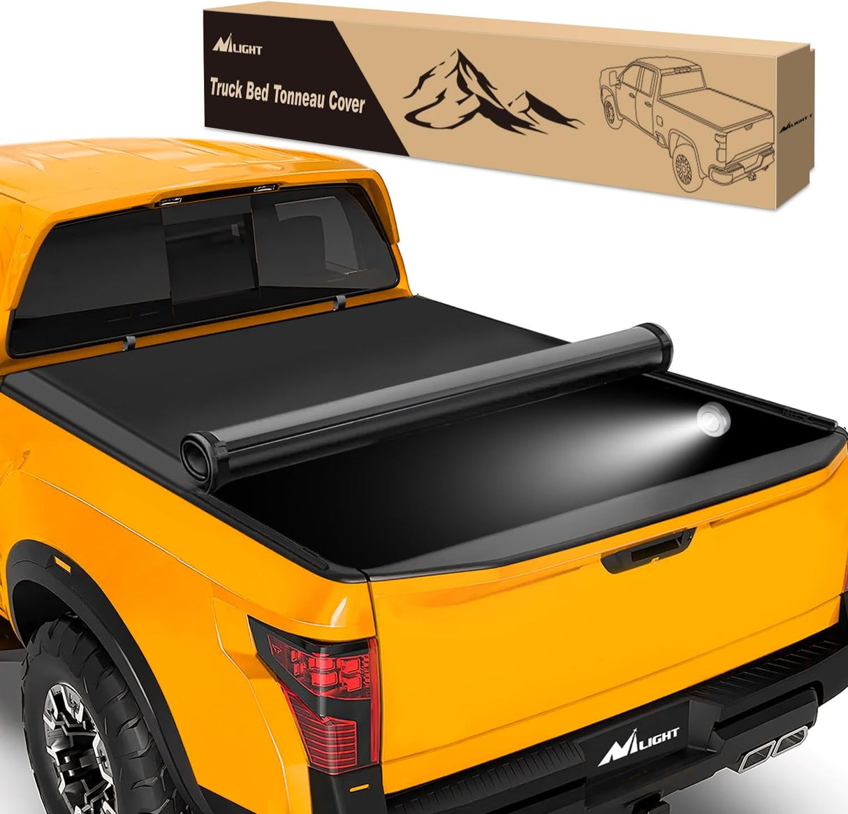 Soft Roll-Up Truck Bed Tonneau Cover for Nissan Titan 2017-2026 6.5ft Bed, Waterproof Low Profile Vinyl Pickup Bed Cover