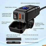 Motorcycle Charger USB Type C 12V Voltmeter On Off Switch Nilight