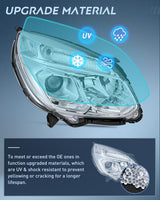 Headlight Assembly Compatible with 2016 2017 Chevy Equinox OE Style Projector Replacement Halogen Headlights Chrome Housing Clear Reflector Headlamp Passenger and Driver Side