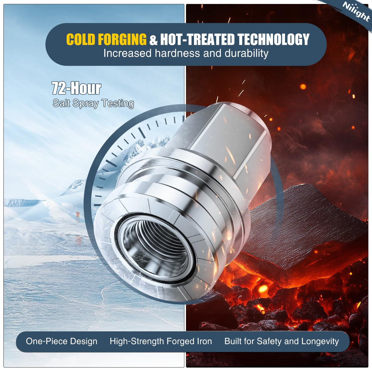 32PCS M14x1.5 Lug Nuts Compatible with 2017-2025 Ford F250/F350 | Closed End Mag Seat One-Piece Solid Chrome Steel OEM Factory Wheel Nuts Replace