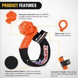 2PCS Synthetic Soft Shackle 1/2 Inch x 24 Inch & Recovery Ring Kit - 56,000 LBS Shackle Breaking Strength with 46,000 LBS MBS Snatch Pulley for 4x4 Truck SUV ATV UTV Off-Road Vehicle Extraction