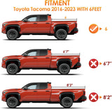 Soft Tri-fold Truck Bed Tonneau Cover Compatible with Toyota Tacoma 2016 2017 2018 2019 2020 2021 2022 2023-6ft