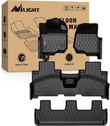 TPE Floor Mats for Ford Expedition & Max Bench Seat 2018 2019 2020 2021 2022 2023 2024 2025 All Weather Custom Fit Heavy Duty Floor Liners