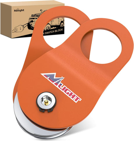 10 Ton Winch Snatch Block Towing Pulley Blocks 22,000 LBS Capacity, Winch Hook Accessories, Heavy Duty Offroad Recovery Accessory for Truck, Tractor, ATV & UTV