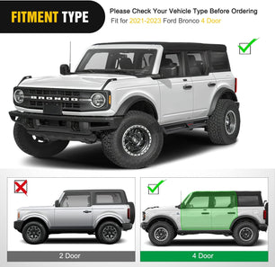 2021-2023 Ford Bronco 4 Door Running Boards Dual-Stage Textured Black Powder Coated Slip-Proof Side Step Nerf Bars Nilight