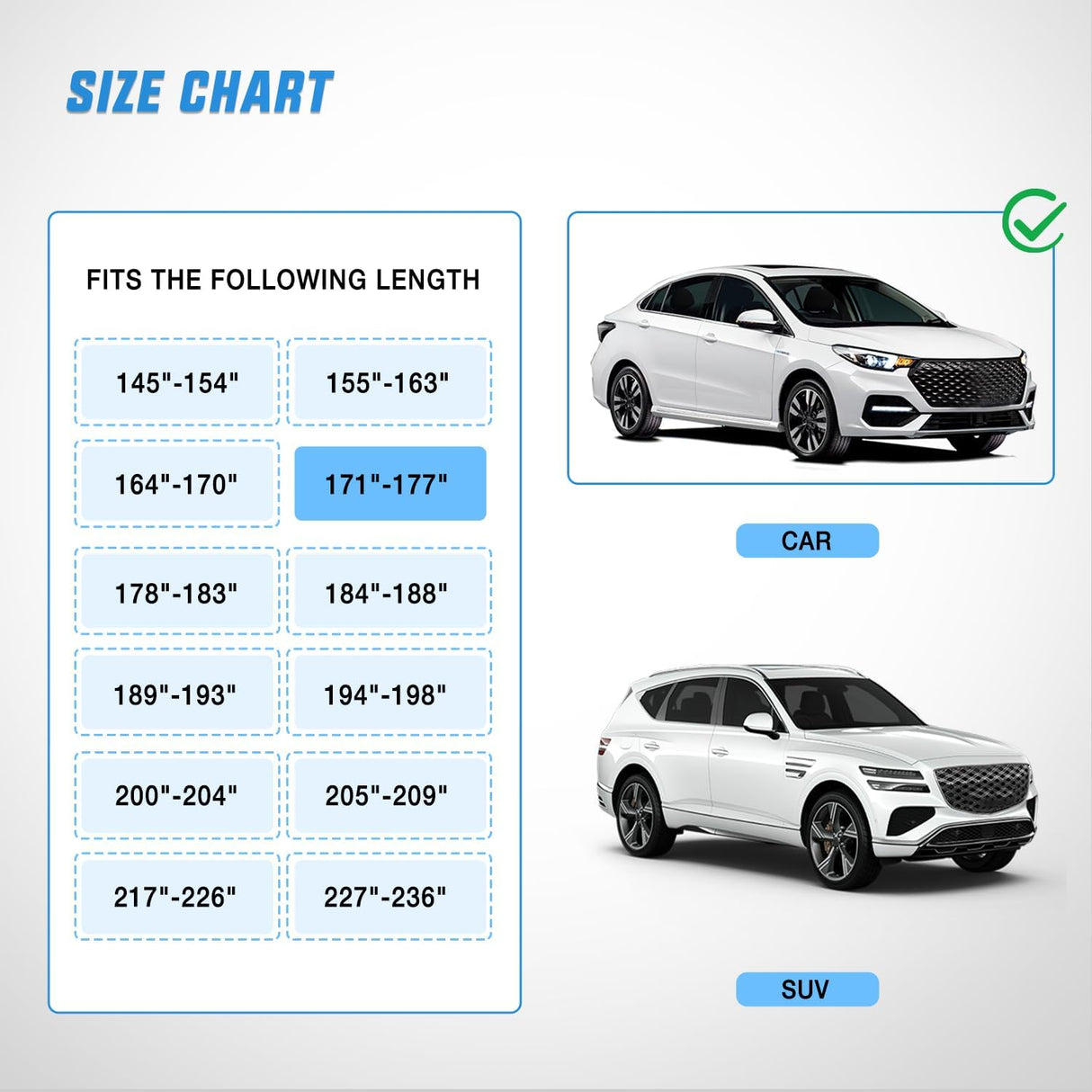 Universal Fit for Sedan-Length (Upto 177in) Car Cover UV Protection Nilight