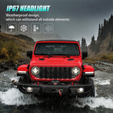 7 Inch Round LED Halo Headlights and 4 IN Fog Lights w/Turn Signal Amber White DRL High Low Beam Compatible with 2007 2008 2009 2010 2011 2012 2013 2014 2015 2016 2017 2018 Wrangler JK JKU