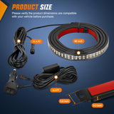 60 Inch Truck Tailgate Strobe Light Strip Tail Emergency Bar Rear Window Warning Lamp Ultra-Bright Double Row 360 LED for Pickup Trailers Construction Vehicles Car SUV, Amber
