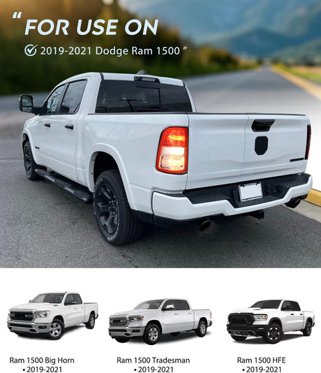 Taillight Assembly Compatible with 2019 2020 2021 2022 2023 Dodge Ram 1500 Tail Light Replacement OE Style Driver Side with Bulbs