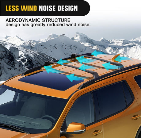 Roof Rack Cross Bars Compatible with GMC Acadia 2017 18 19 20 21 22 2023 with Side Rails, Adjustable Aluminum Less Wind Noise Car Crossbars for Cargo Carrier Luggage Box Kayak Tent Snowboard