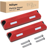 Rubber Parking Curbs 2 Pack - Heavy Duty 22 Inch Garage Wheel Stops Parking aid Block for Driveway & Parking Lot, Red