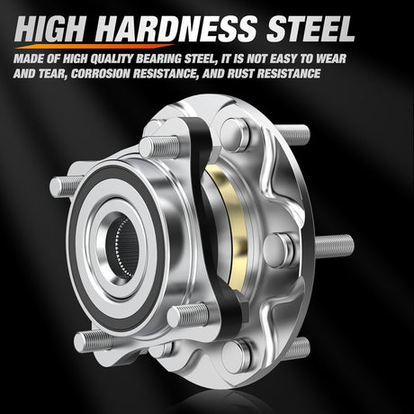 Front Wheel Bearing and Hub Assembly for Toyota Tacoma 2005-2018, 4Runner 2003-2018, FJ Cruiser 2007-2014, Lexus GX460 2010-2018, GX470 2003-2009, 4WD w/6 Lugs-950-001 2Pack