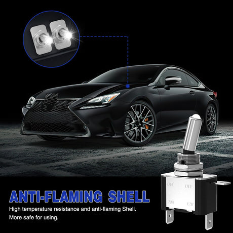 3PCS White LED Toggle Switches 12V 20A 3 Pin 2 Position ON Off SPST Heavy Duty Rocker Switch for Auto Car Marine RV Vehicles Truck Boat Dash
