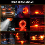 LED Road Flares Emergency Lights 6 Pack,9 Flash Models Roadside Safety Flashing Warning Light with Magnetic Base & Hook,Storage Bag(Batteries Not Included)