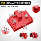 Forklift Trailer Hitch Attachment Fits 2 Inch Receiver 6500 LBS Capacity Clamp on Dual Pallet Forks Forklift Tow Hitch Attachment Universal Forklift Ball Hitch Mount Trailer Towing Adapter
