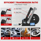 Boat Trailer Winch 3500 Lbs Hand Crank Winch Heavy Duty Boat Winches with 33Ft Strap Rope Hook Two Way Ratchet 4:1 8:1 Gear Portable Marine Manual Winch for Trailers Boat RV ATV Jet Ski Towing