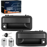 2PCS Exterior Car Door Handle Front Left Right with Lock Cylinder for 1988 89 90 91 92 93 94 Chevy,1992-1994 GMC Yukon C1500 C2500 C3500 K1500 K2500 K3500 Replaces#15742229,15742230,GM1310172