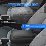 Center Console Cover Fit for Toyota Tacoma 2024 2025 2026 Armrest | Nappa Leather Armrest Cover for Toyota Accessories Waterproof Middle Console Cushion Anti-Scratch Car Arm Rest Box Pad, Black