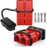 Anderson Connector 350AMP 2/0AWG Anderson Plug 12V-36V Battery Quick Connect/Disconnect Wire Harness Plugs Connectors Kit for 2/0 Gauge Cables Car ATV Trailer Towing Winch Motor, 2 Pack Red