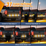 49 Inch Emergency Strobe Light Strips with Controller, 288LED Flashing Warning Hazard Safety Rear Window Tailgate Lights for Truck Trailer Construction Plow Pickup SUV Vehicle, Amber White
