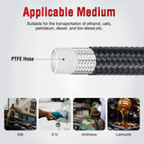 6AN 10FT PTFE Fuel Hose Kit with 8PCS AN6 Fittings&Hose Separators | Fit E85 Nylon Stainless Steel Braided Fuel Hose Universal for Automotive Racing Engines