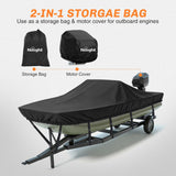 800D Heavy Duty Boat Cover 14ft-16ft | Fits boats with beam width up to 68in (Narrow Jon Boats & Fishing Boats), Marine Grade All-Weather proof Trailerable Cover