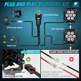 LED Pod Light 2 PCS 3.8 Inch 45 W 9 LED Square Hyper Flood Beam Offroad Driving Lights w/16 AWG Rocker Switch Wiring Harness Kit for Truck Motorbike Boat ATV UTV