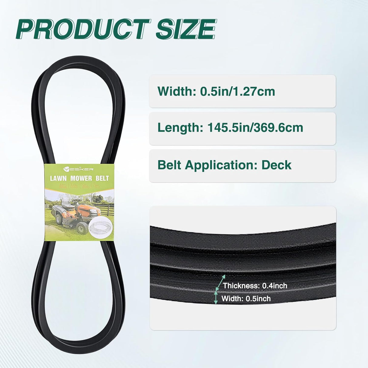 07200023 Drive Belt for Ariens ΙΚON-XD 52 Inch Deck Belts Length 145.5 Inch Lawn Mower Belts Fits Ariens ΙΚΟΝ-Χ ΙΚON-XD IKON-XL Zoom XL Gravely ZT ZTXL Zero-Turn Mowers Heavy-Duty Durable Aramid Cord