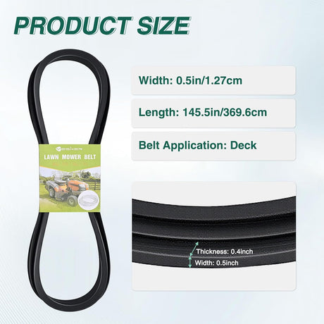 07200023 Drive Belt for Ariens ΙΚON-XD 52 Inch Deck Belts Length 145.5 Inch Lawn Mower Belts Fits Ariens ΙΚΟΝ-Χ ΙΚON-XD IKON-XL Zoom XL Gravely ZT ZTXL Zero-Turn Mowers Heavy-Duty Durable Aramid Cord