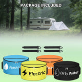 RV Hose Storage Bag 4 Pack Waterproof with Dual Zipper Closure, Handle & Straps RV Sewer Hose Storage and Organization for Sewer, Fresh Water Hoses Electrical Cords Camper Tools Accessories