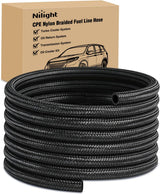 10AN 20FT CPE Nylon Stainless Steel Braided Fuel Line Hose Only | High Pressure Oil Gas Diesel Tube for Transmission Oil Cooler Vacuum Lines