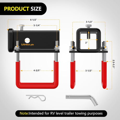 2 Inch RV Bumper Hitch Receiver with Hitch Pin Fits 4-4.5 Inch Beam, 200Lbs Tongue Weight Capacity Adapter, Travel Trailer Rear Bumper, Fit for Camper Bike Racks Cargo Carrier Car