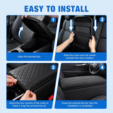 Center Console Cover Fit for Toyota Camry 2025 2026 LE SE XLE XSE | Premium Nappa Leather Armrest Cover for Toyota Car Accessories Waterproof Middle Arm Rest Cover Pad Armrest Box Cushion Black