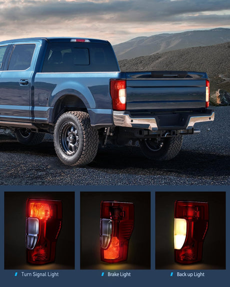 Taillight Assembly Compatible with 2020 2021 2022 Ford F250 F350 Super Duty Non-Blind Spot Halogen Type Rear Tail Light Driver Side
