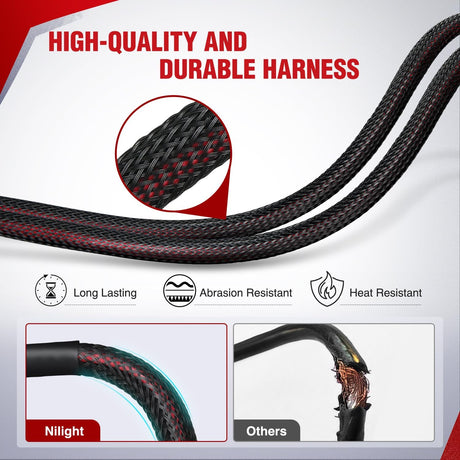 Wiring Harness Kit Nylon 16 AWG 2 Leads 12 V On Off Switch Power Relay Blade Fuse for LED Light Bar Off Road Lights on Cars Jeep Boat Trucks