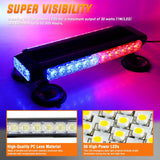 14.5 Inch 30LED Strobe Light Bar Double Side Rooftop Red Blue