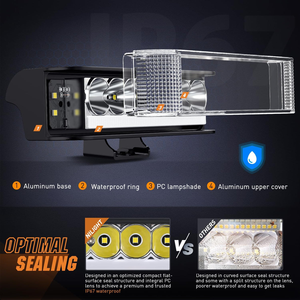 Side Shooter LED Light Pods with Amber DRL 6.5 Inch 2089LM Spot Flood Combo Offroad Driving Auxiliary Lights w/ 16AWG Wiring Kit for Truck ATV UTV Jeep